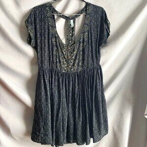 Free People Tribal Sundown Open Back Dress Size Small